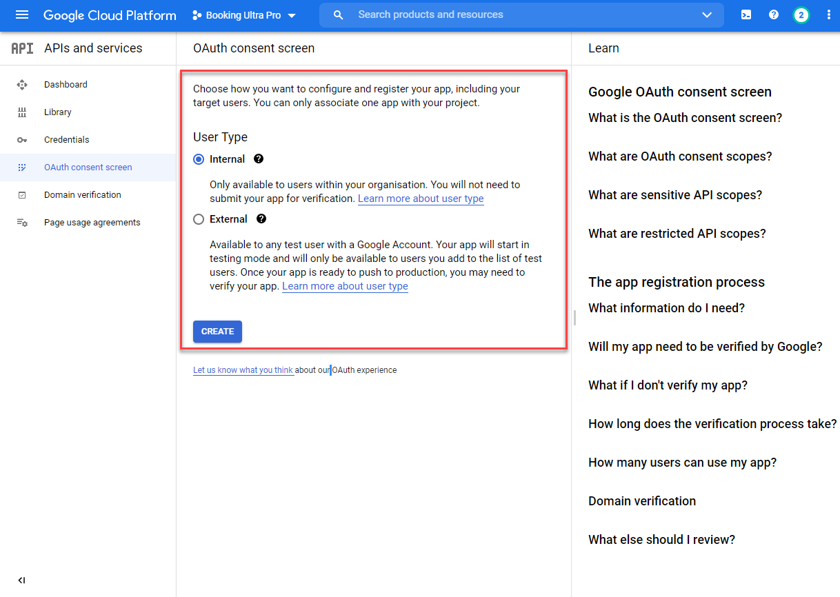 Google Calendar Integration - OAuth Consent Screen